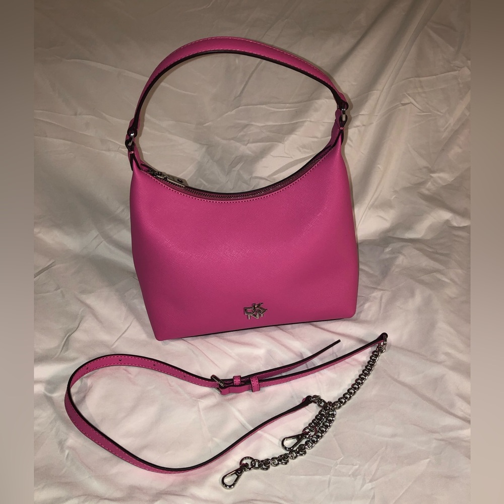 Dkny pink purse with detachable shoulder strap